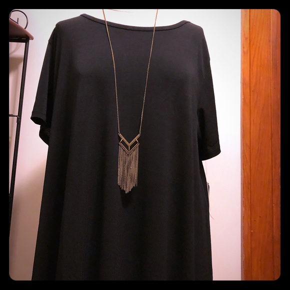 LuLaRoe Dresses & Skirts - Lularoe 3X Black Carly dress unicorn NWT